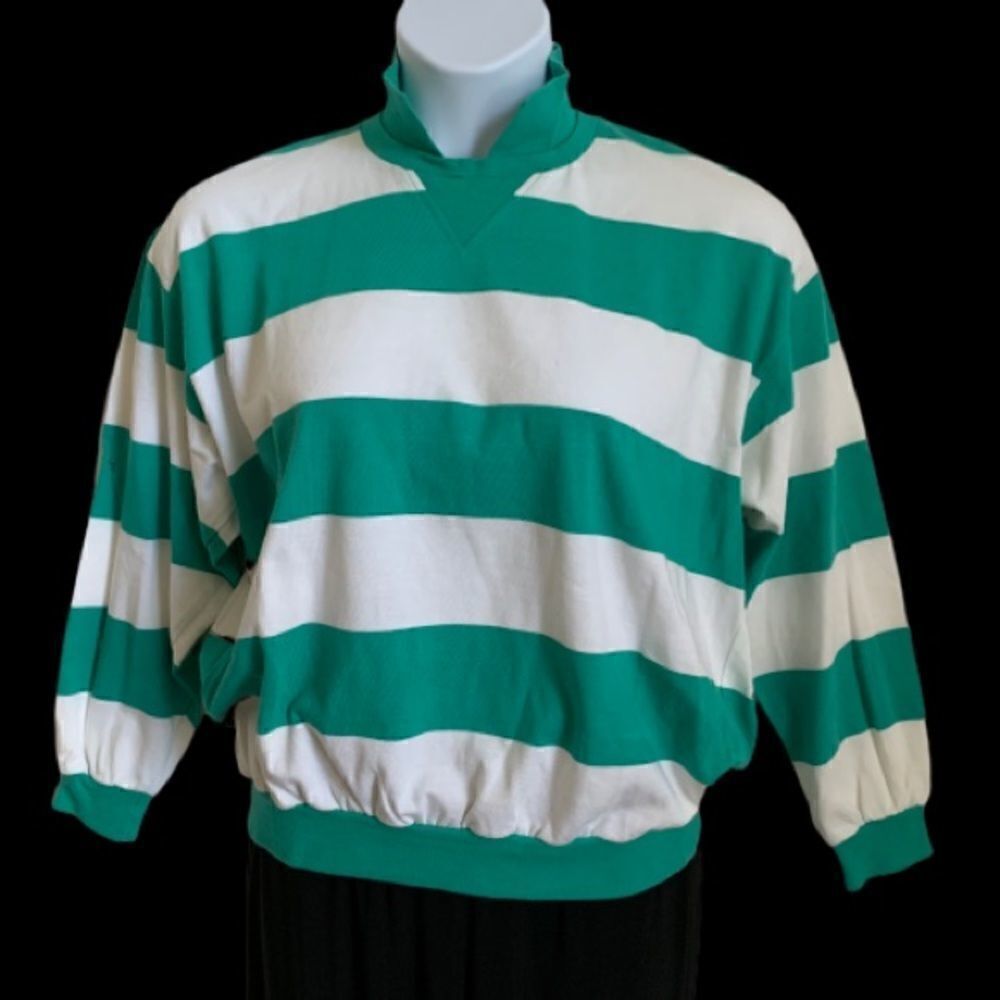 Izod Striped Long Sleeve SZ L Sport Shirt